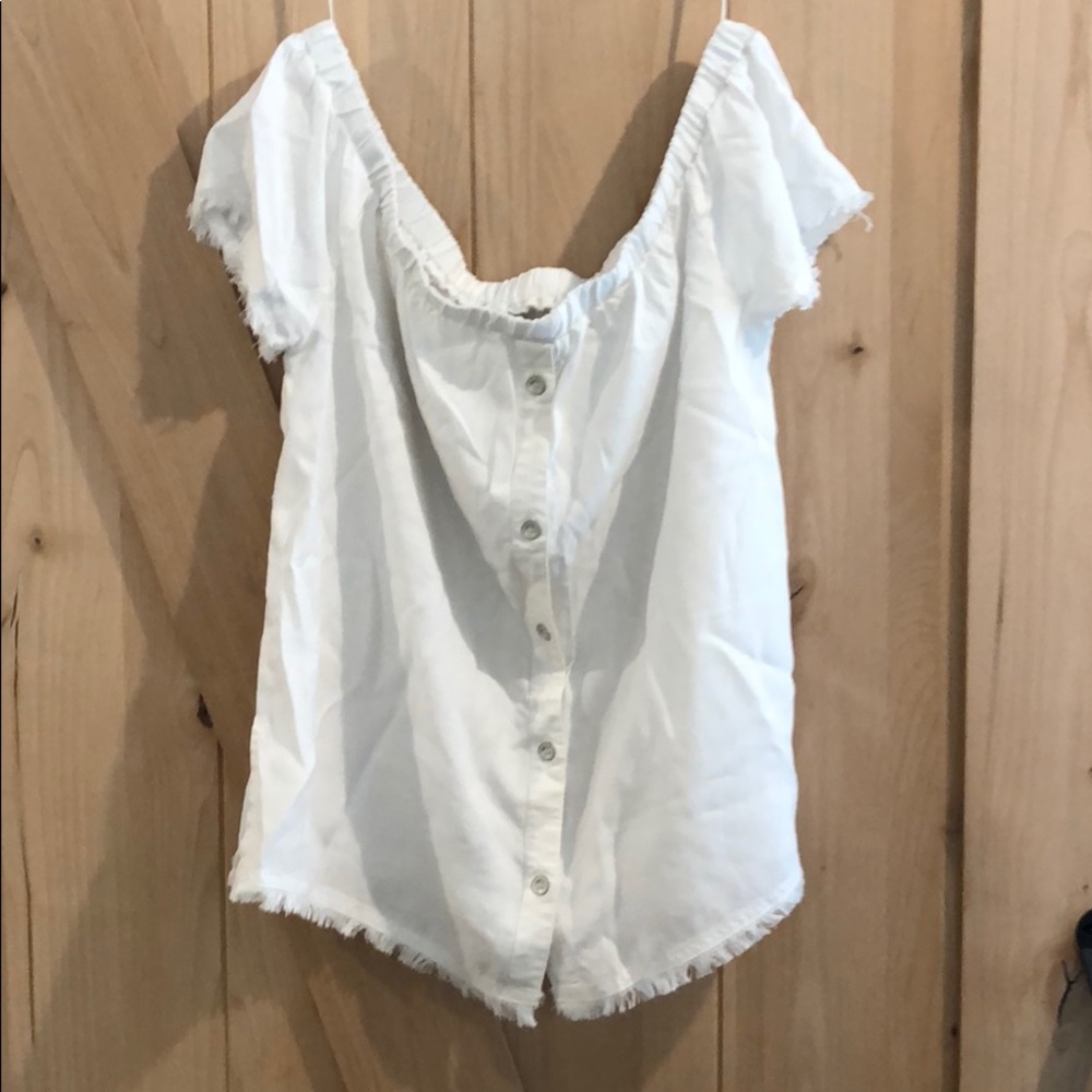 White off the shoulder shirt